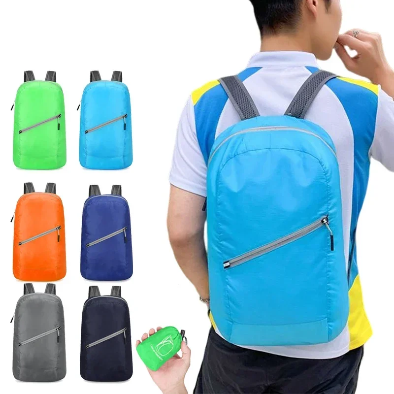 Bolsa de Montañismo al aire libre, mochila portátil ligera de 20L, plegable, impermeable, adecuada para accesorios de viaje y senderismo Unisex