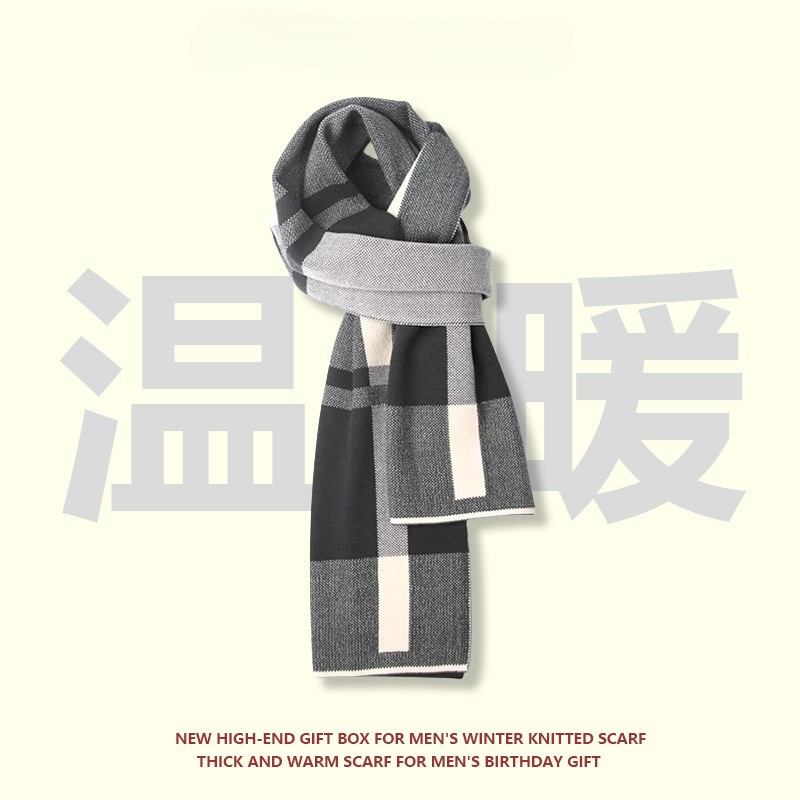 Inverno masculino cachecol manter quente cachecol casual moda marca designers malha lenço retalhos lã caxemira cachecol xale envoltório ac2228
