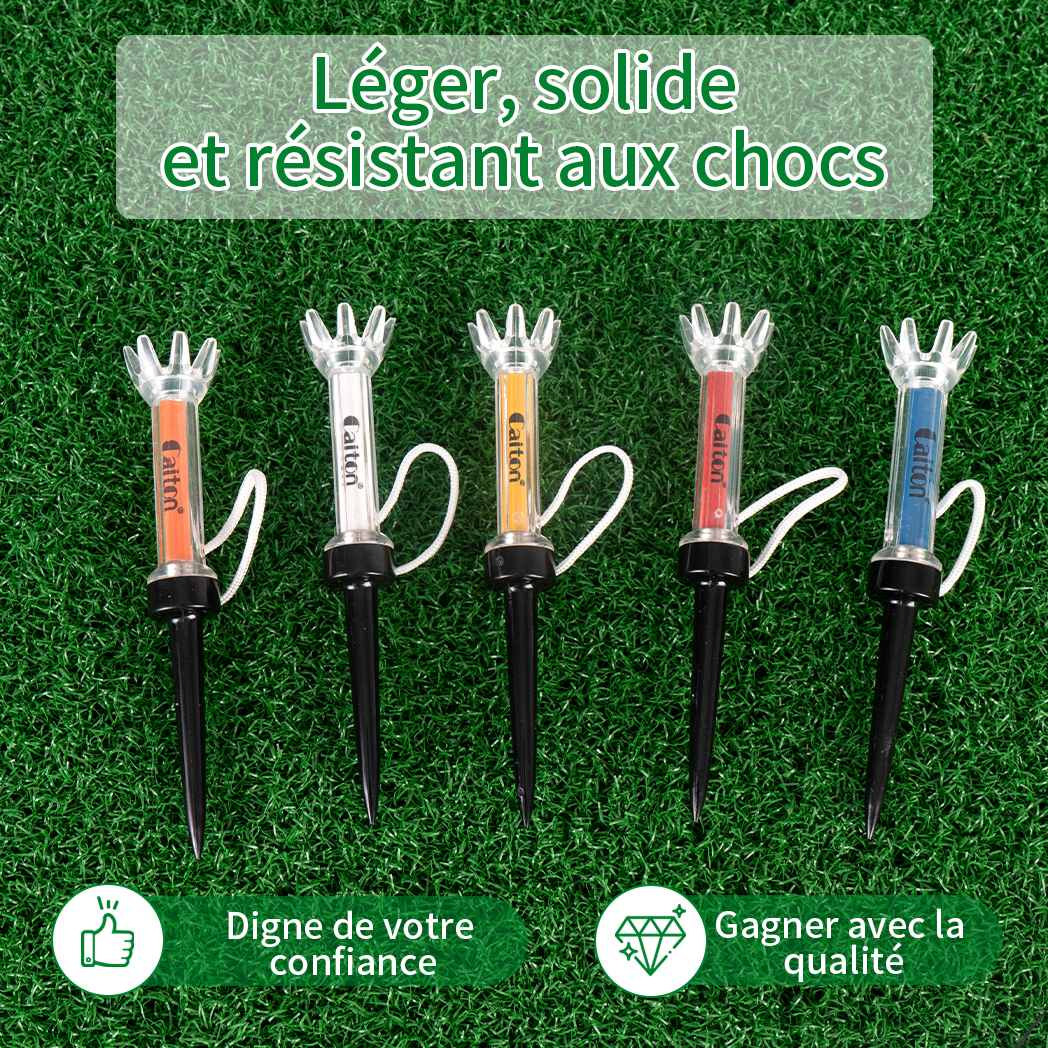 Caiton 5 pièces ensemble de t-shirts de golf en plastique magnétique, 360 °   Bounce, 3 tailles – Accessoires de golf haut de gamme pour améliorer la précision et les performances