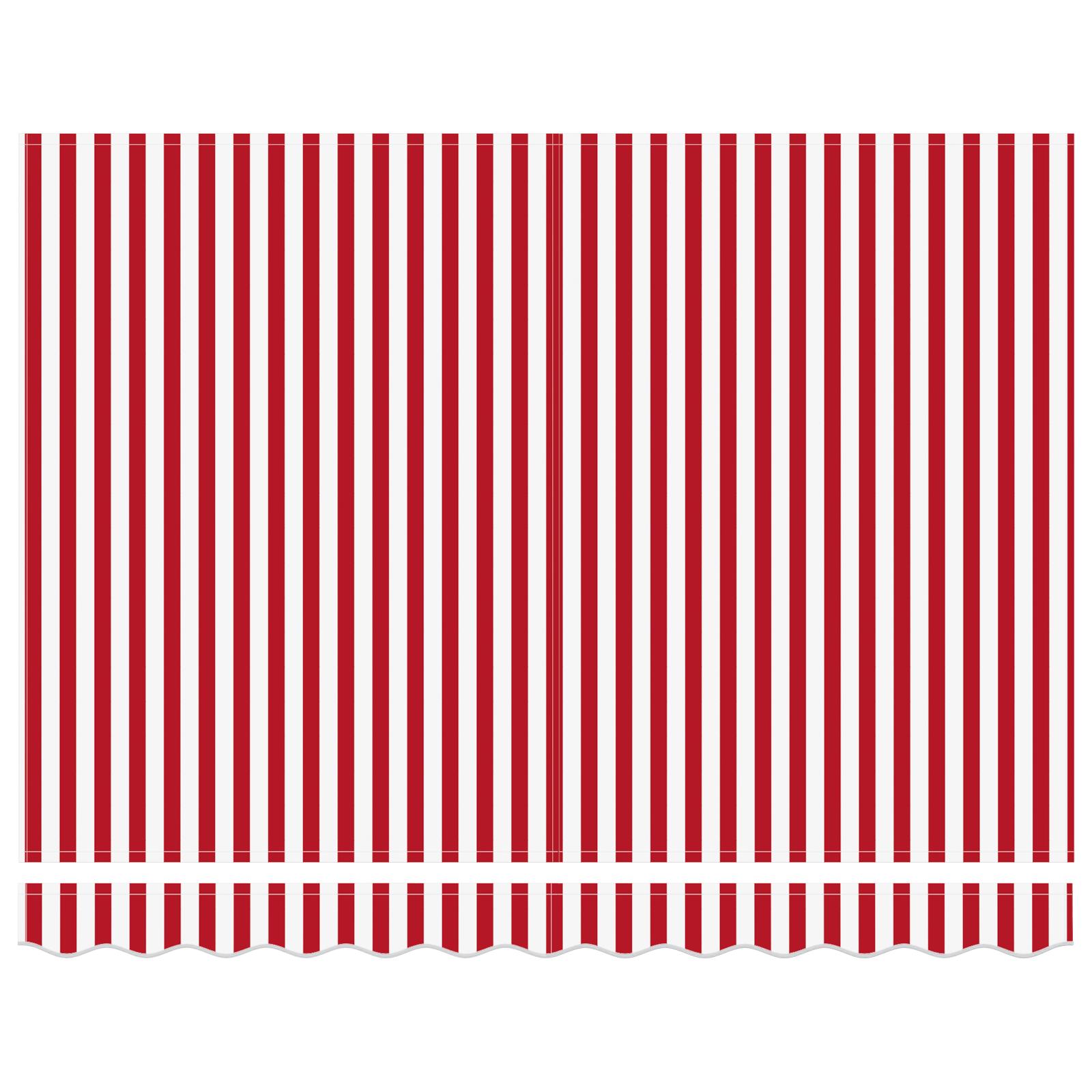 Toldo retráctil rojo y blanco, sombrilla de tela de 350x250cm para Patio exterior y jardín