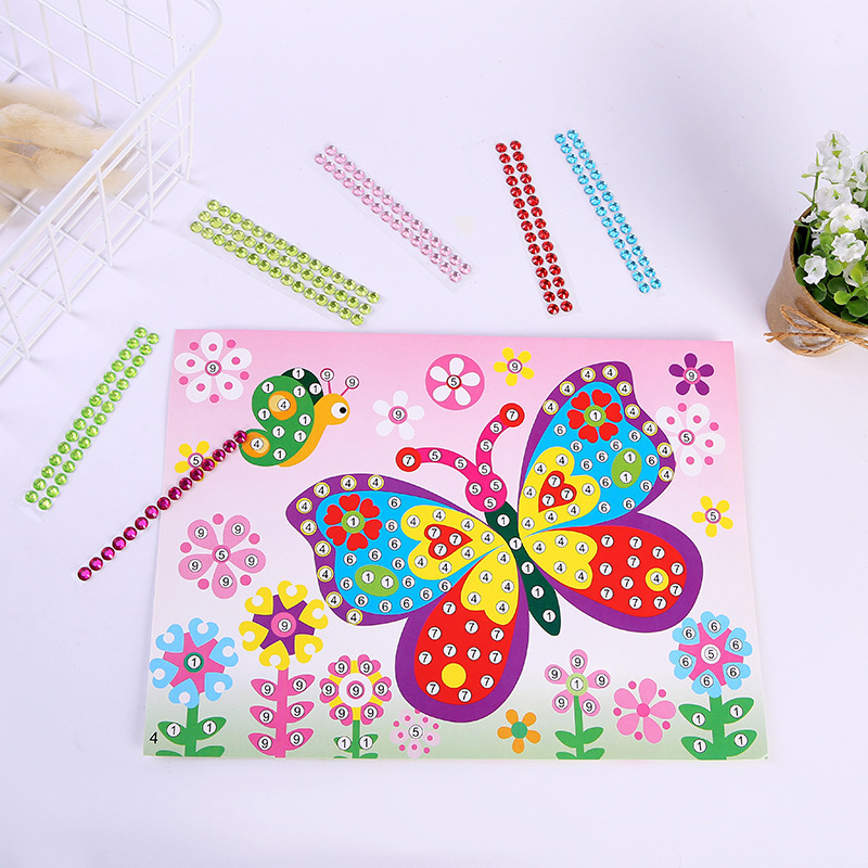 Kinder Cartoon Diamant Malerei handgemachte DIY farbige Graffiti Handwerk Aufkleber Kindergarten Jungen Mädchen Geschenke