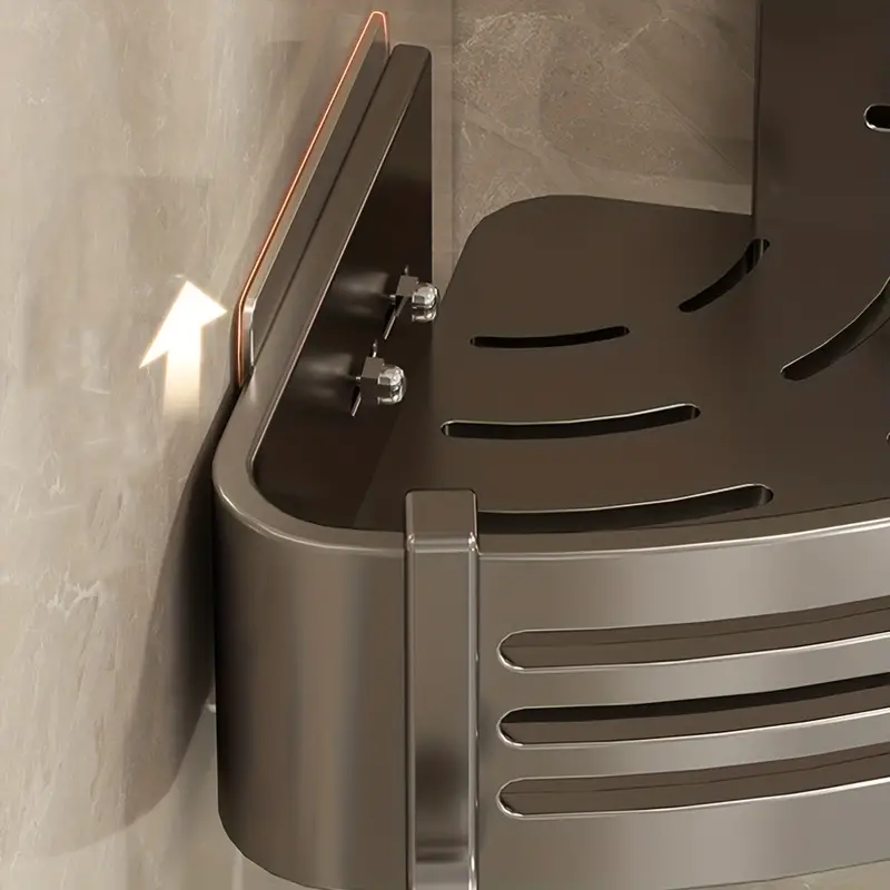 Badezimmerregale aus Aluminiumlegierung, stanzfreies, verdicktes Stativ, Wand-Eckregal, Badezimmerzubehör, Dusch-Organizer