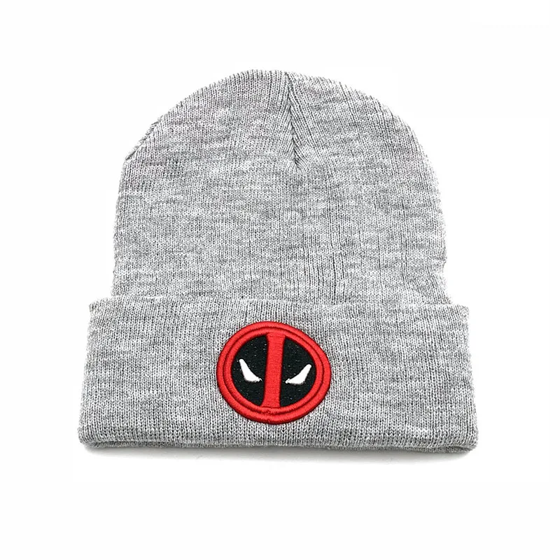 Deadpool Beanie หมวก Superhero ผู้หญิงผู้ชาย Deadpool คอสเพลย์หมวกผู้ใหญ่เย็บปักถักร้อยหมวกถักหมวกคริสต์มาสของขวัญ Party Props