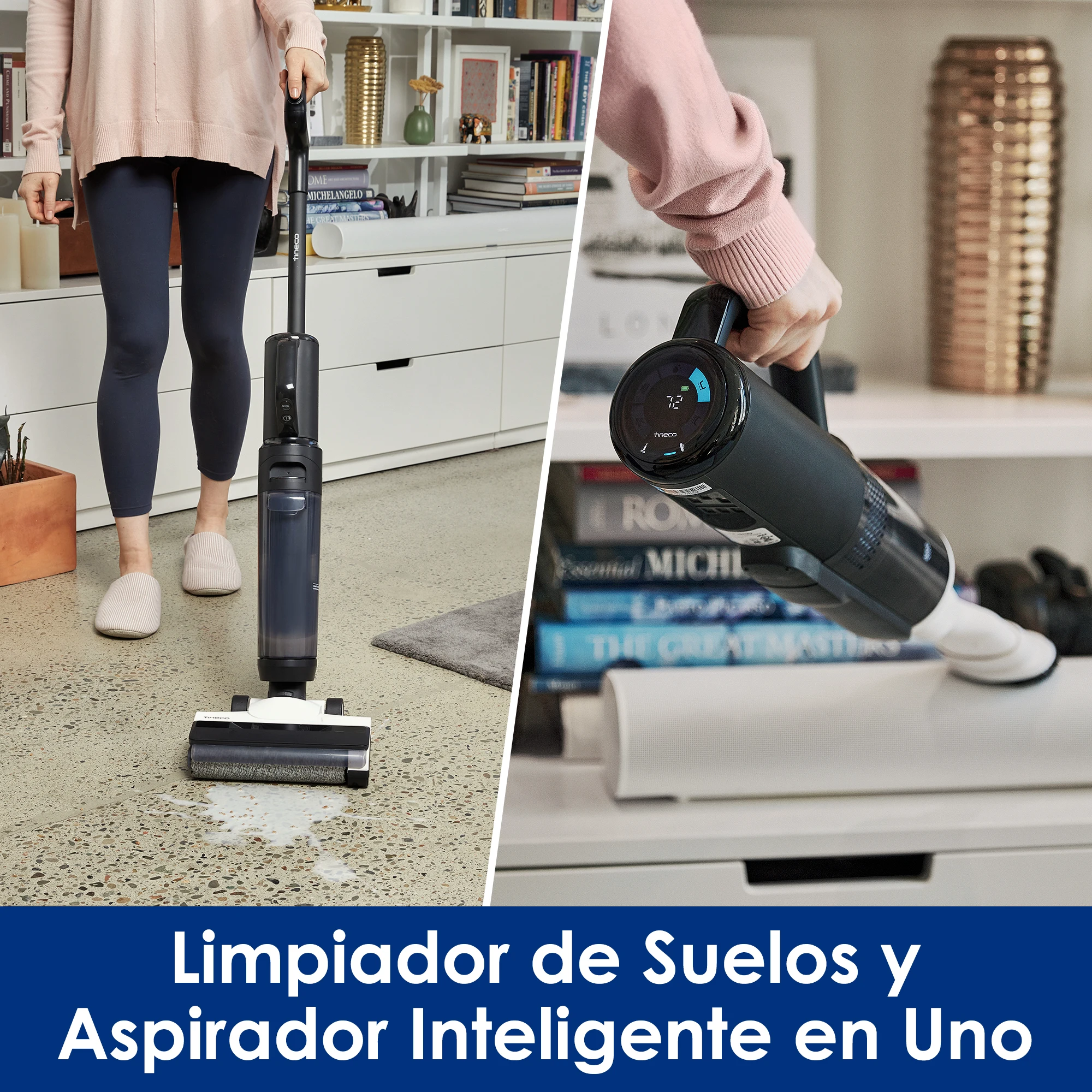 Tineco-aspiradora en seco y húmedo para el hogar, limpiador de suelo inteligente inalámbrico, fregona eléctrica vertical, autolimpieza, S5 Combo