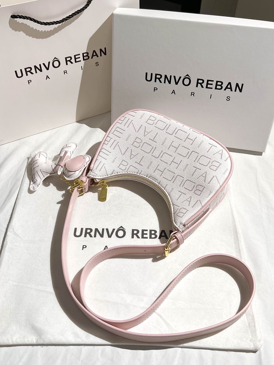 URBAN REBAN サドルバッグ クロスボディ サマーヒット スモールレザーグッズ ジッパー開閉 カジュアルスタイル ユニセックス 脇の下 月の歯柄