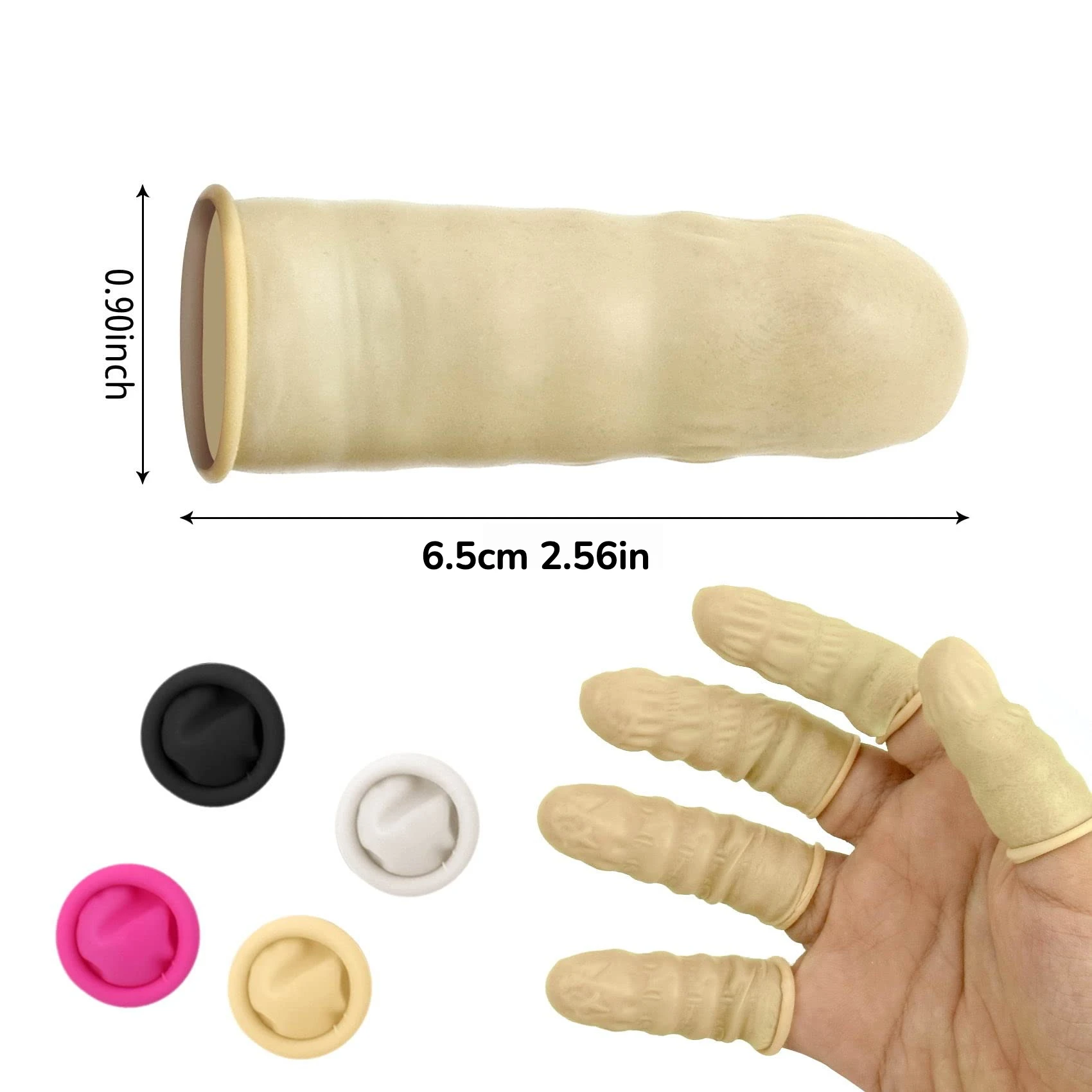 100 Uds. Cunas de látex para dedos, protectores de dedos desechables no alergénicos sin polvo para belleza, manicura, reparación electrónica