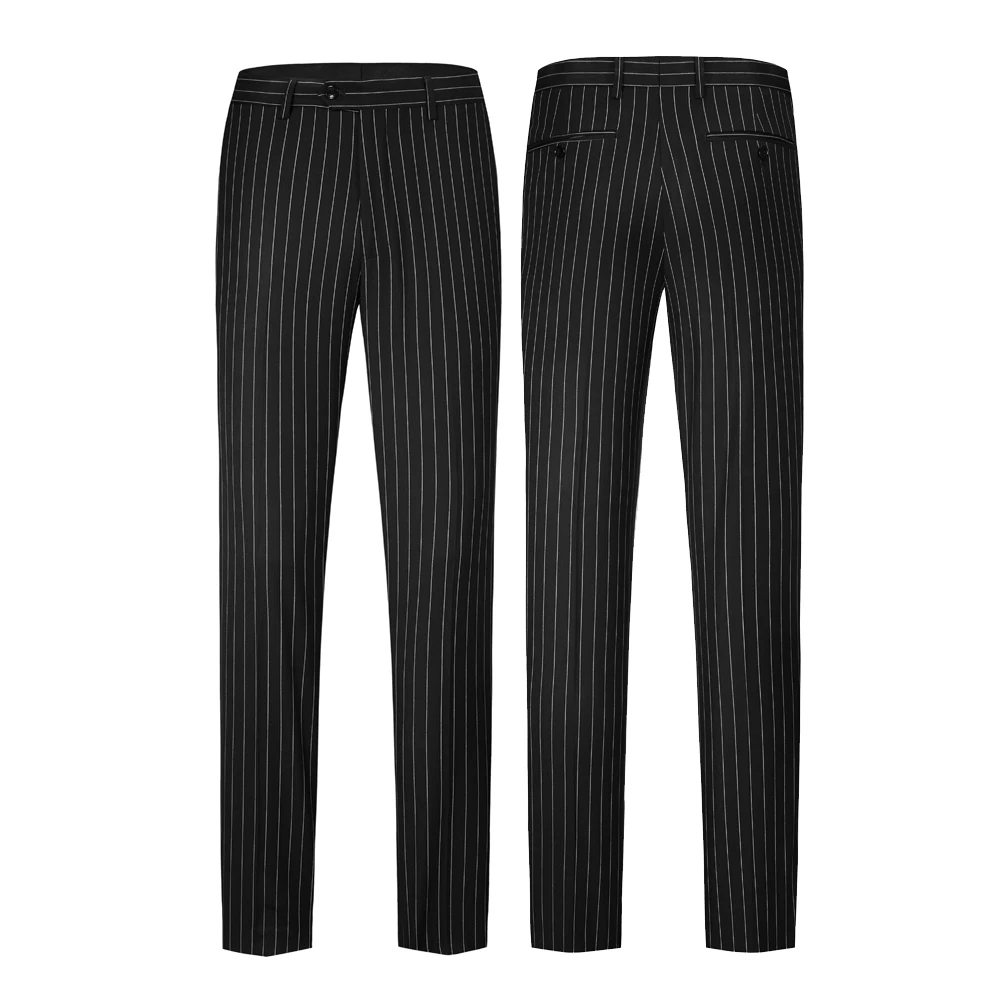 Bộ Đồ Nam 2 Cái Vintage Đôi Phù Hợp Với Sọc Đỏ Đen Terno Slim Fit Lớn Ve Áo Cưới Chú Rể Tuxedo tailcoat Nam