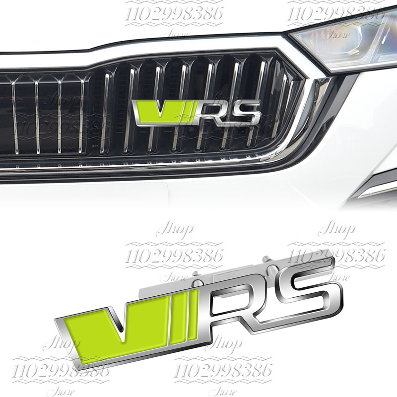 Logotipo 3D de Metal VRS, emblema de parrilla de coche, insignia de parachoques trasero, pegatina para Rapid Octavia 2 3 A5 RS Kodiaq Fabia, accesorios