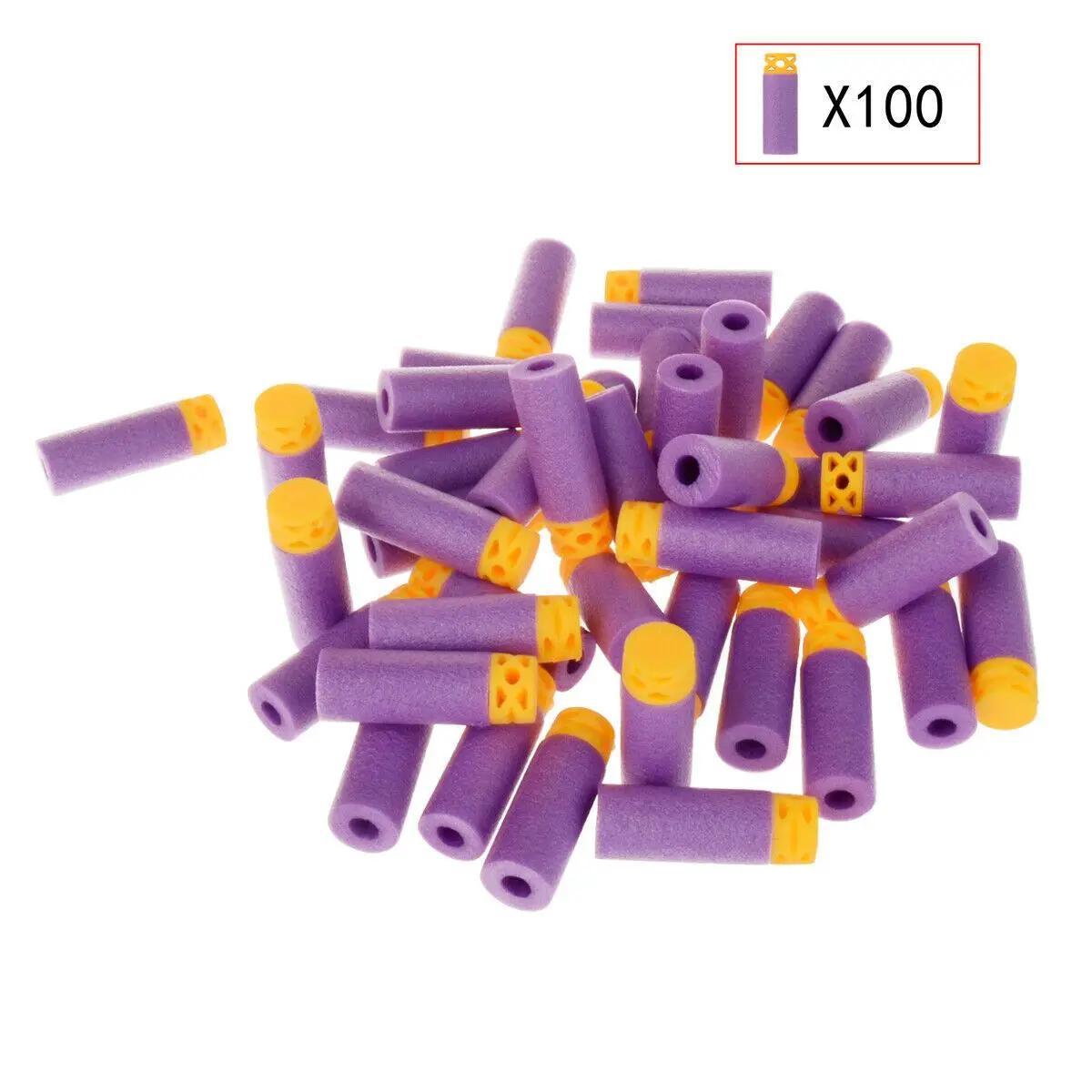 Worker Mod 100PCS Stefan Short Darts Hollow Tips EVA for Nerf Blaster Flywheel Yellow Purple Blue