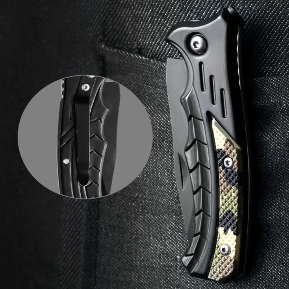 Nuevo práctico cuchillo plegable EDC afilado de acero inoxidable, cuchillo táctico de caza para acampar al aire libre, hoja de bolsillo afilada y duradera