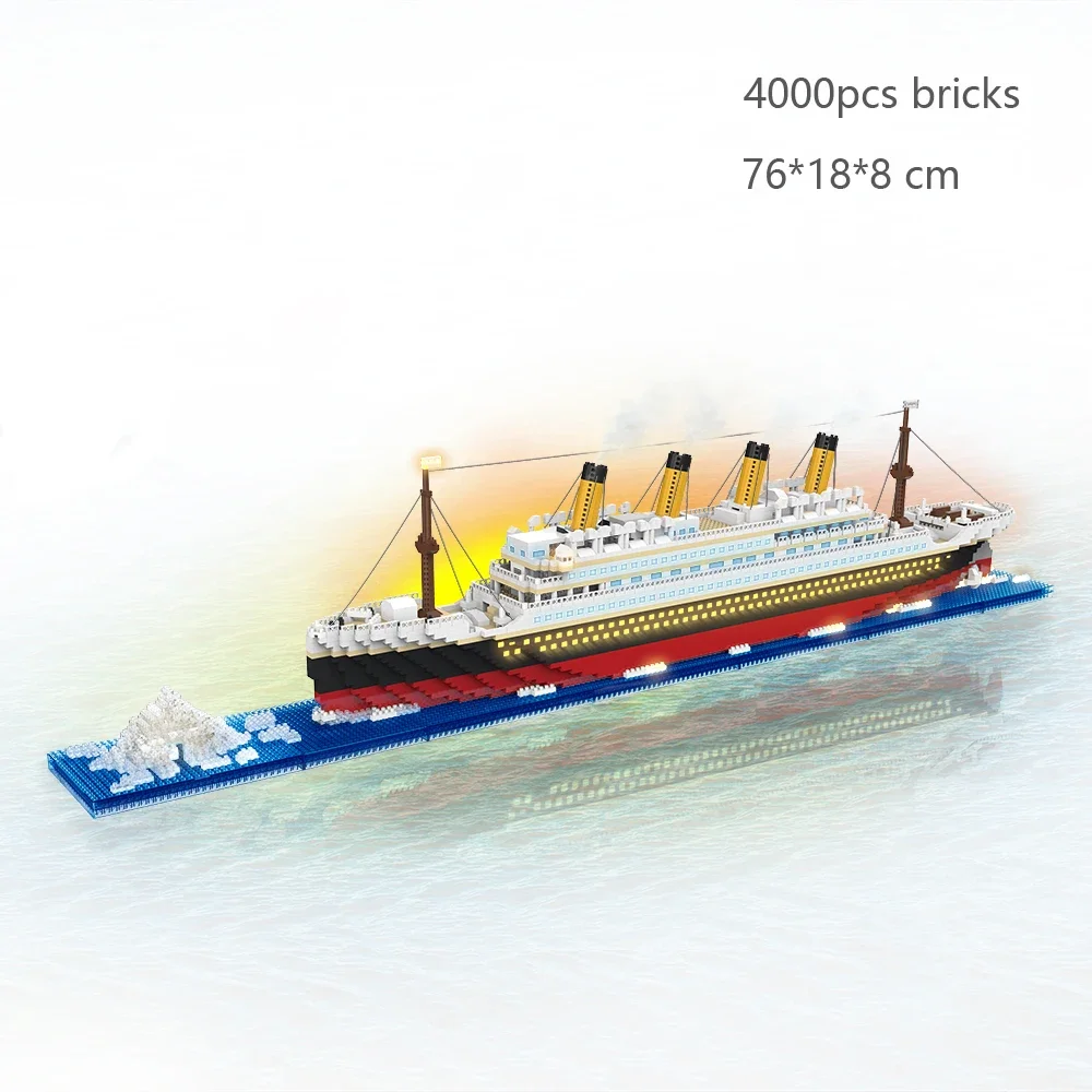 KNEW BUILT Titanic 3D Nhựa Mô Hình Tàu Mô Hình Khối Xây Dựng Cho Người Lớn Micro Mini Gạch Đồ Chơi Bộ Dụng Cụ Lắp Ráp Hành Trình Thuyền Trẻ Em Quà Tặng