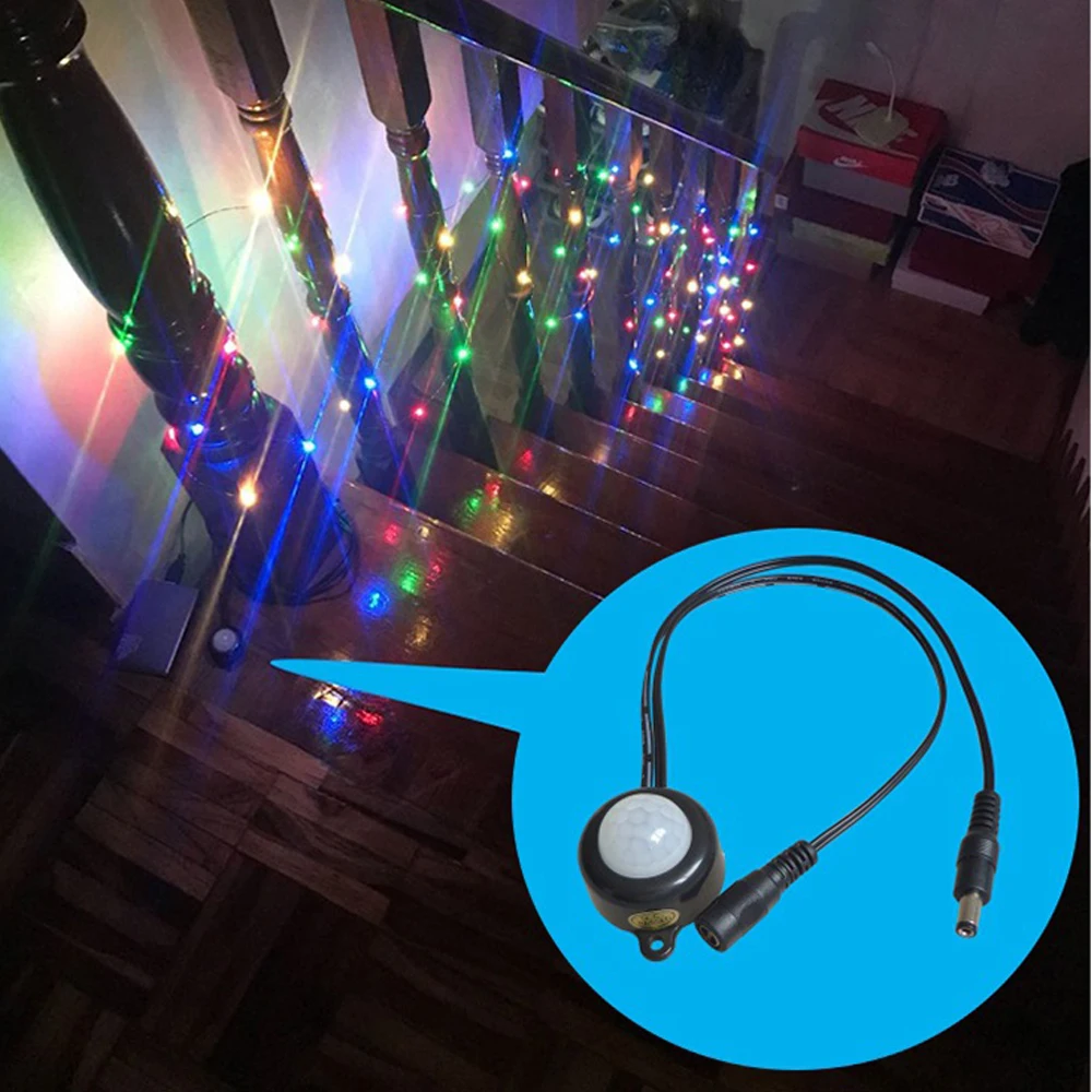 Sensor de movimiento infrarrojo PIR, Detector de cuerpo humano, interfaz USB 5,5, enchufe CC, Mini pasillo, armario, debajo de la cama, interruptor de luz LED, 5-24V de CC