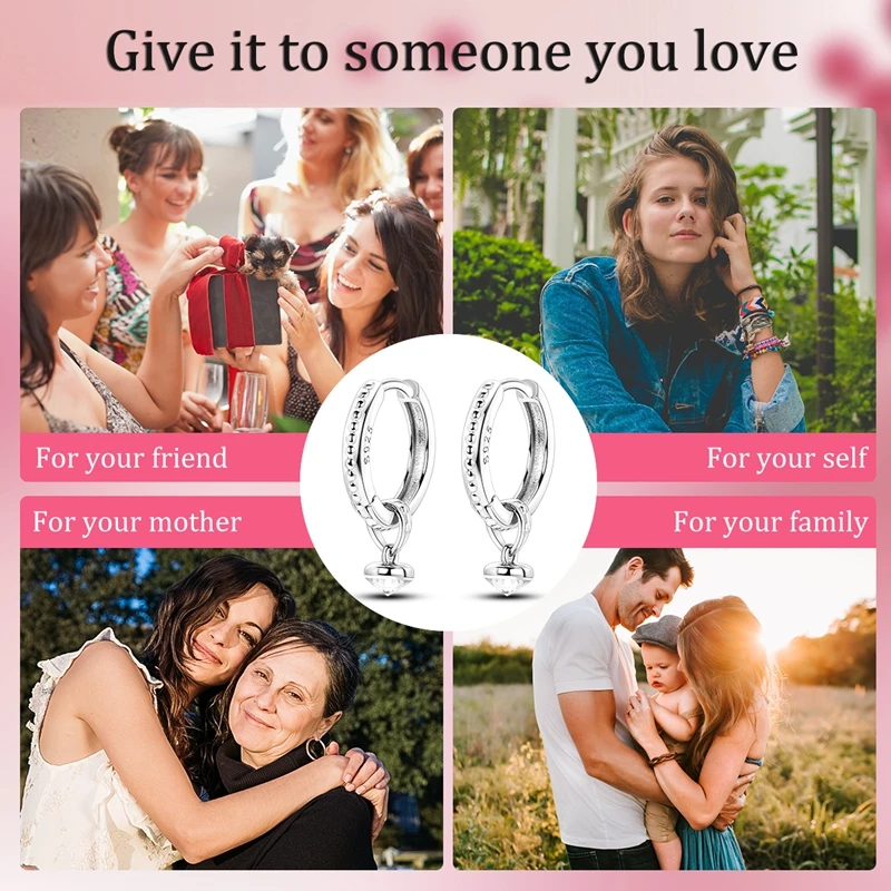 2024 nuovo argento Sterling S925 zircone rotondo cerchio personalità orecchini Anti-Lnset semplice gioielleria raffinata per le donne ragazze regali del partito