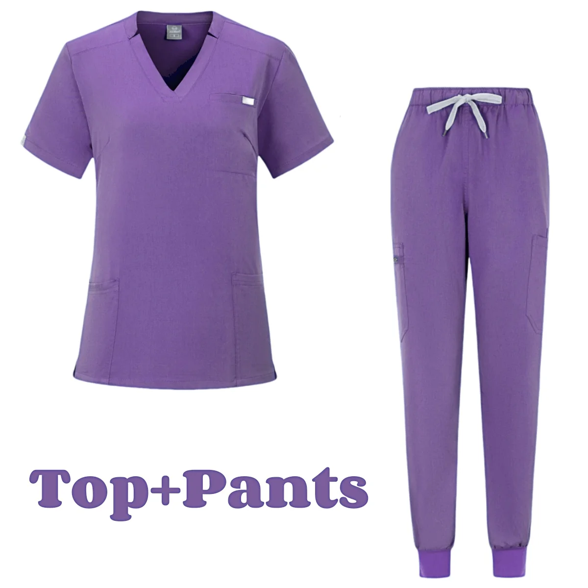 Accesorios de médico de manga corta para mujer, uniformes médicos elásticos con estilo para Hospital, uniforme de enfermera, Spa médico