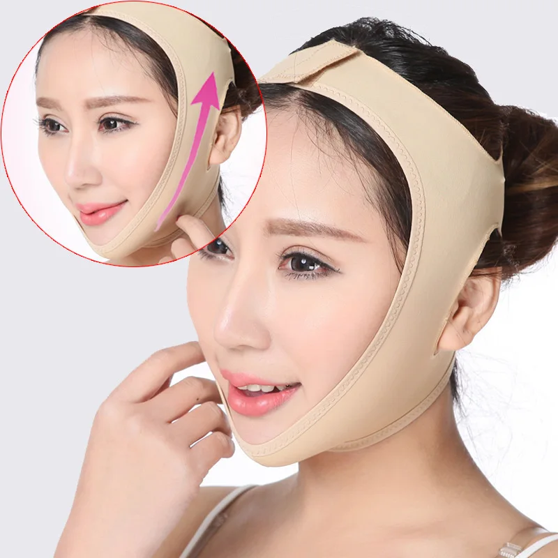 Rosto v shaper facial emagrecimento bandagem relaxamento levantar cinto forma elevador reduzir banda dupla massagem queixo massagem cuidados ferramentas