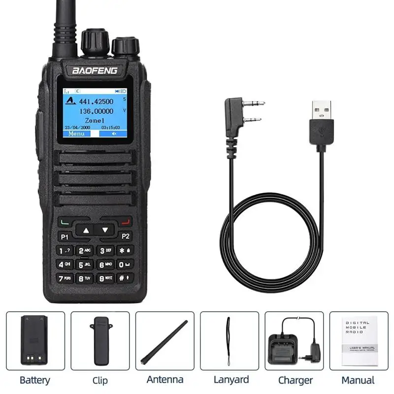 Good DMR DM 1701 Digital Walkie Talkie Dual Mode Analog Two Way Radio Open GD77 Dual Time Slot Tier 1+2 Ham Radio DR 1801