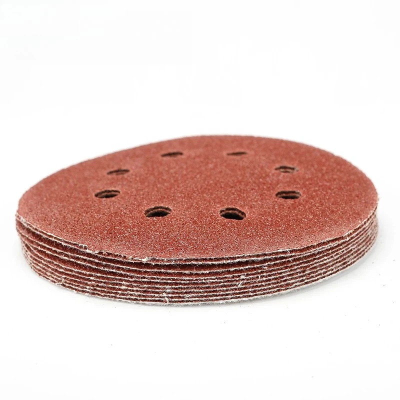 10pcs/set 125mm 5"/5inch Sanding Discs 8 Holes Sandpaper Pads Set Hook & loop Abrasive sander paper for polishing tools