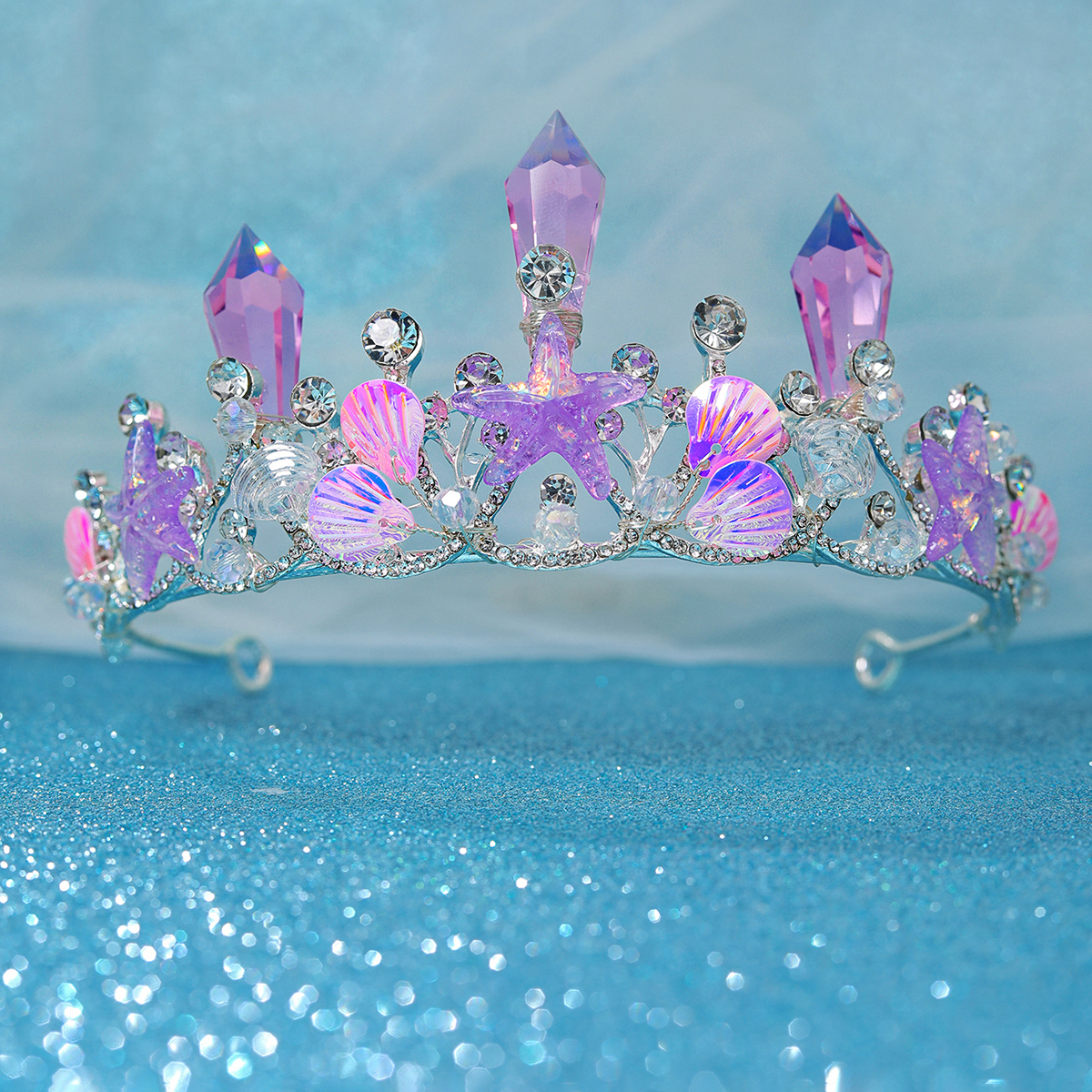 Cristal strass tiaras com borla e pérolas, coroa vintage, artesanal princesa rainha festa coroa, conchas novas