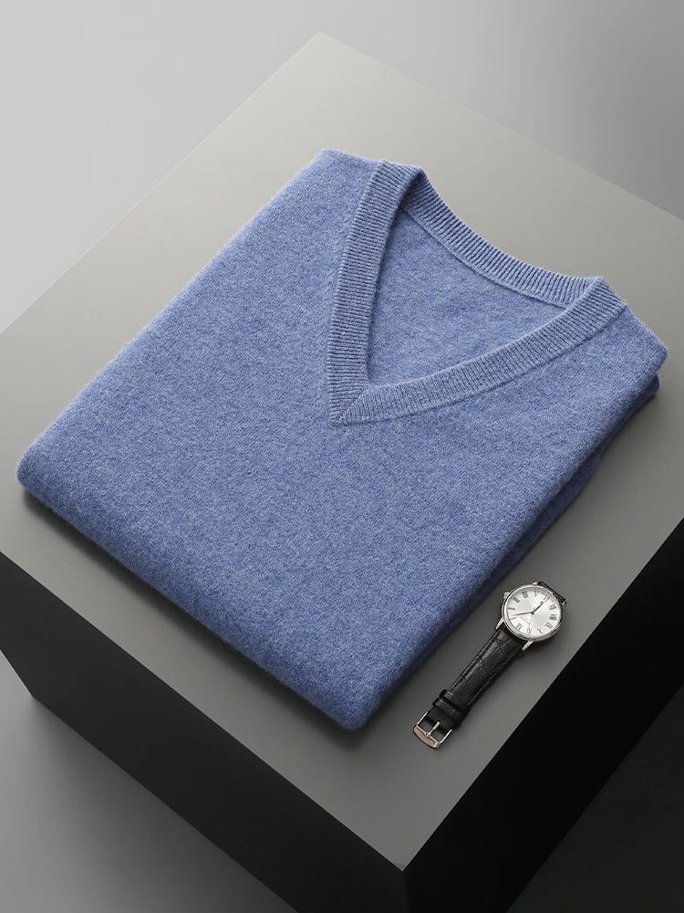 Homens lã com decote em v camisola colete pulôver outono inverno básico casual cashmere 100% lã merino malha macia sem mangas colete topo
