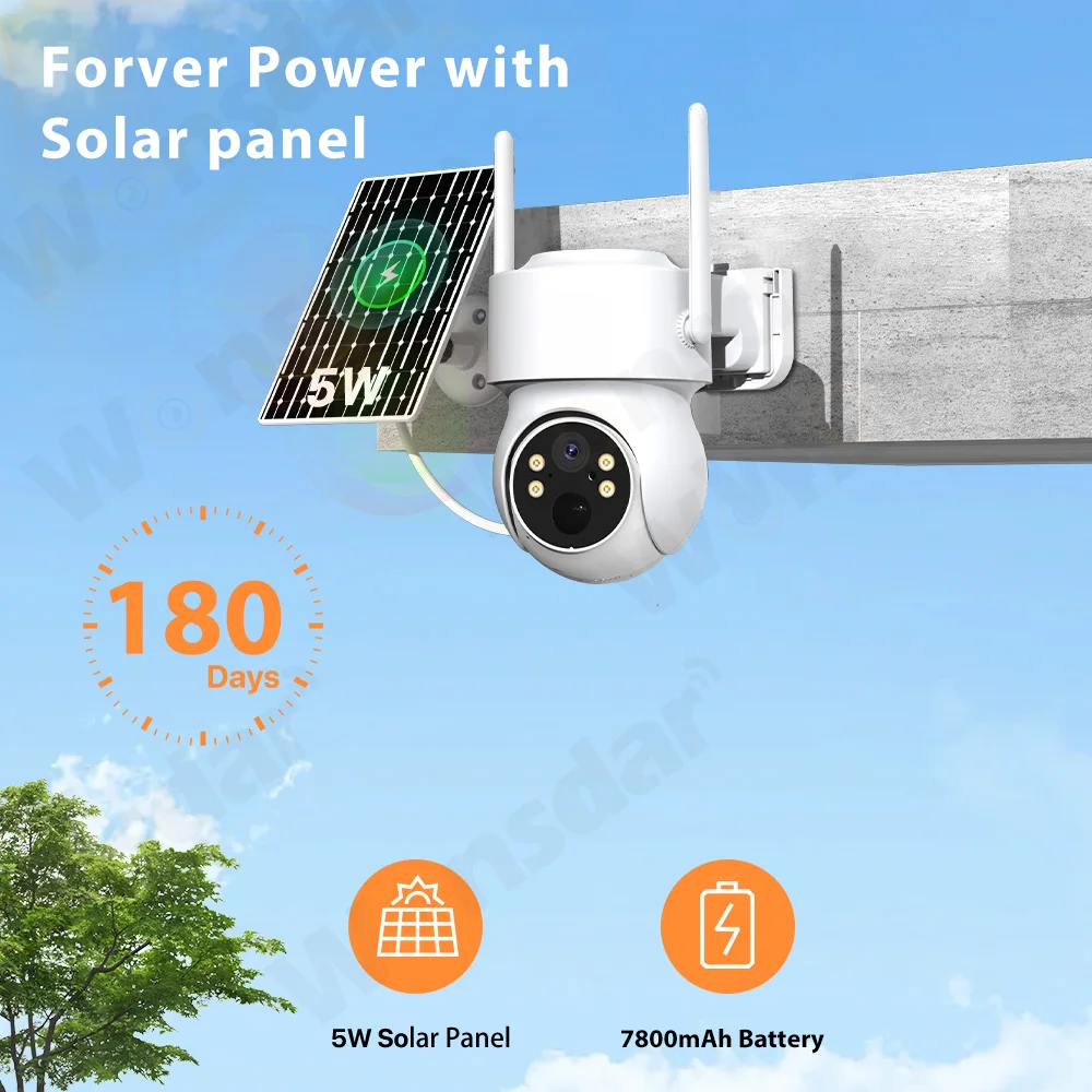 Batterie intégrée WiFi PTZ 4MP caméra IP solaire sans fil extérieure Zoom 6X 1080P caméra de Surveillance vidéo longue durée de veille iCSee