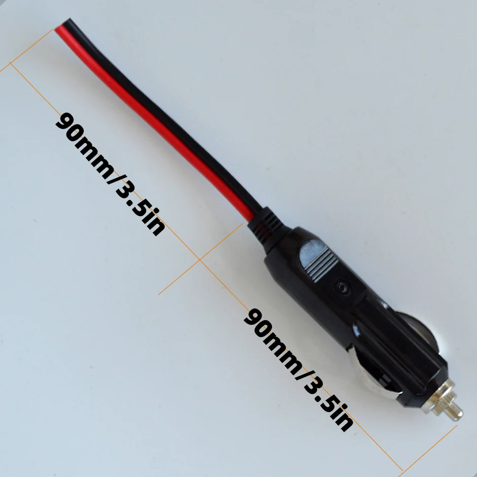 Auto-Zigarettenanzünder-Stecker, 12 V oder 24 V, männlicher Kopf mit Kontrollleuchte, elektrischer Zigarettenanzünder-Stecker für Fahrzeuge, Ladegerät-Adapter