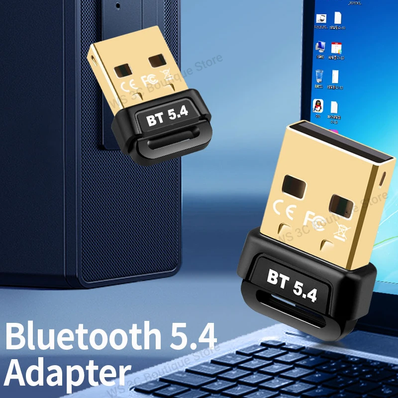 Адаптер Bluetooth 5.4 USB Bluetooth 5.3 Dongle Bluetooth-приемник и передатчик для Bluetooth-клавиатуры/мыши/наушников/динамика