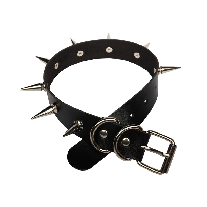 Collar de Gargantilla con remaches de púas para mujer y hombre, Gargantilla con tachuelas Emo, joyería gótica