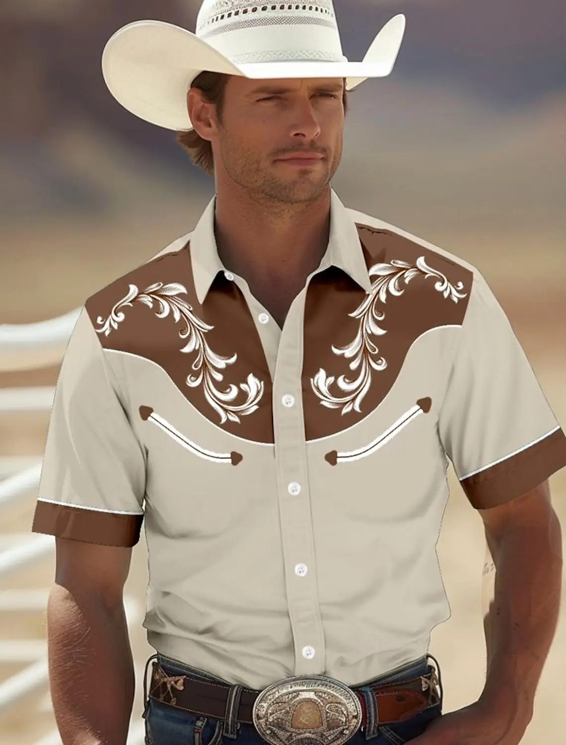 Camisas hawaianas tribales de estilo occidental Floral para hombres, Top de manga corta de gran tamaño, estampado 3D, Playa suelta, Verano