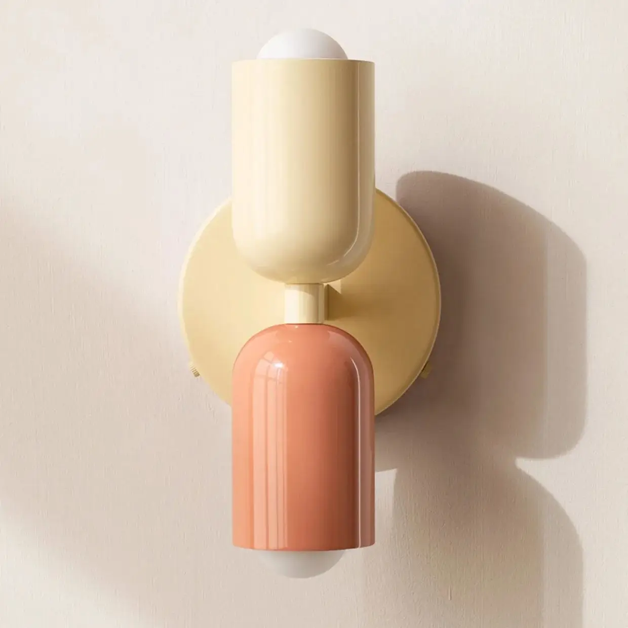 Nordic conduziu a lâmpada de parede em creme estilo macaron lâmpada de duas cabeças para o quarto cabeceira das crianças corredor estudo porta pátio