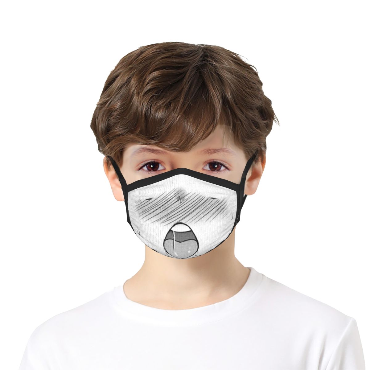 Manga Face Cute Face Mouth Mask Reusable Breathable Protective Children Kid Cute Dust-proof Mouth Face Masks