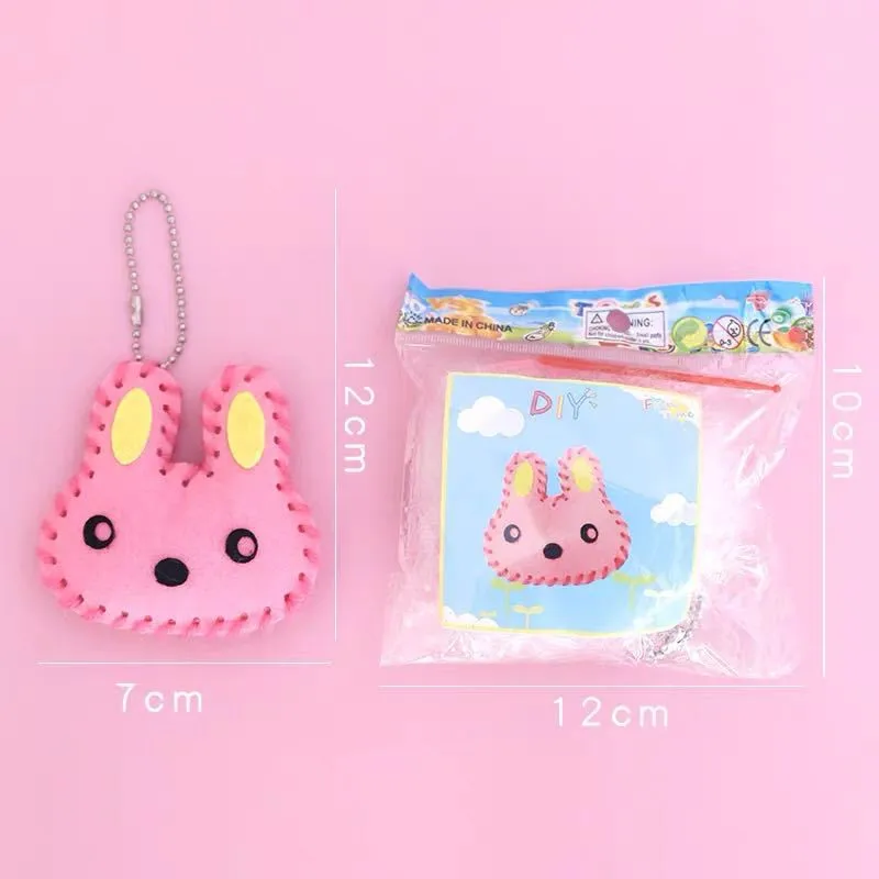 7 ชิ้น/ล็อตเด็ก DIY พวงกุญแจศิลปะหัตถกรรมของเล่นไม่ทอการ์ตูน Handmade ชุดตกแต่งอนุบาลสอน Aids ของขวัญสร้างสรรค์