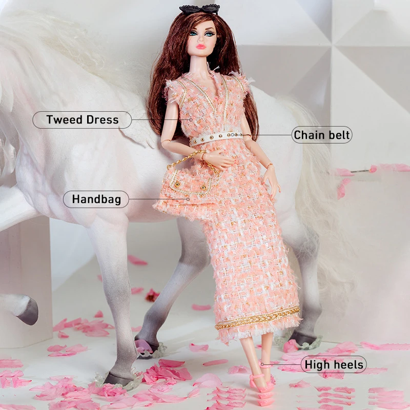Europäische Mode Feder Kleid Gaze Rock 32cm Supermodel Puppe Kleidung Anzug Exquisite Zubehör Set DIY Spielzeug Sammler Geschenke