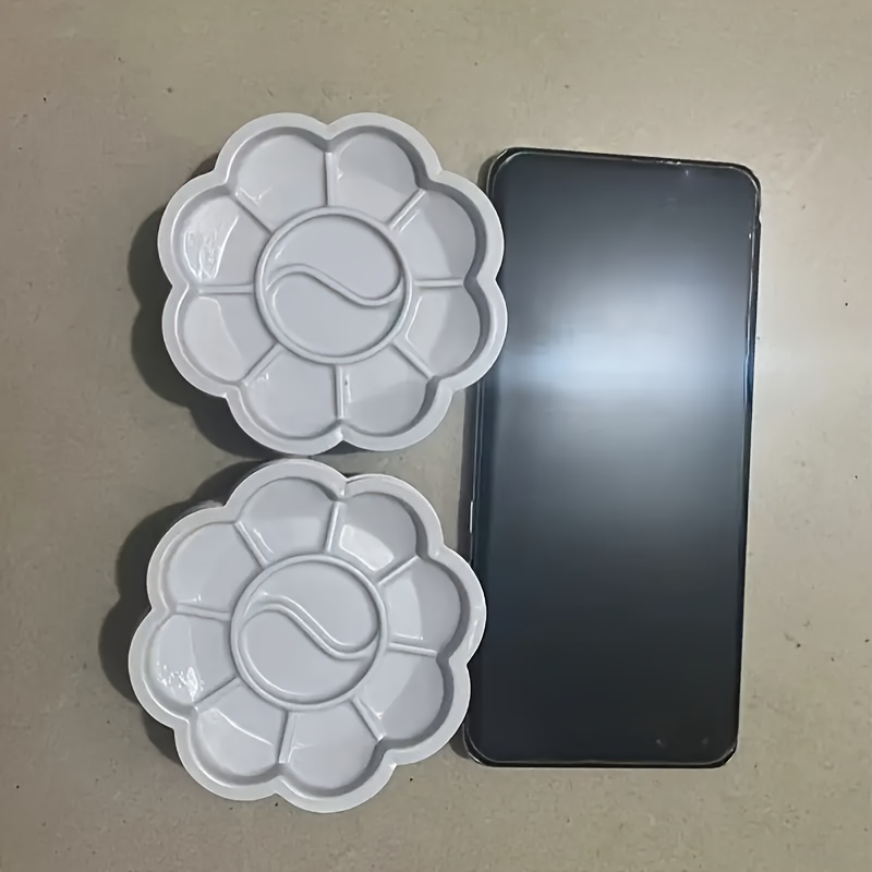 30-Pack Mini Flower-Shaped Plastic Palette Set, Ideal for Watercolor, Acrylic & Gouache Mixing - Art Supplies