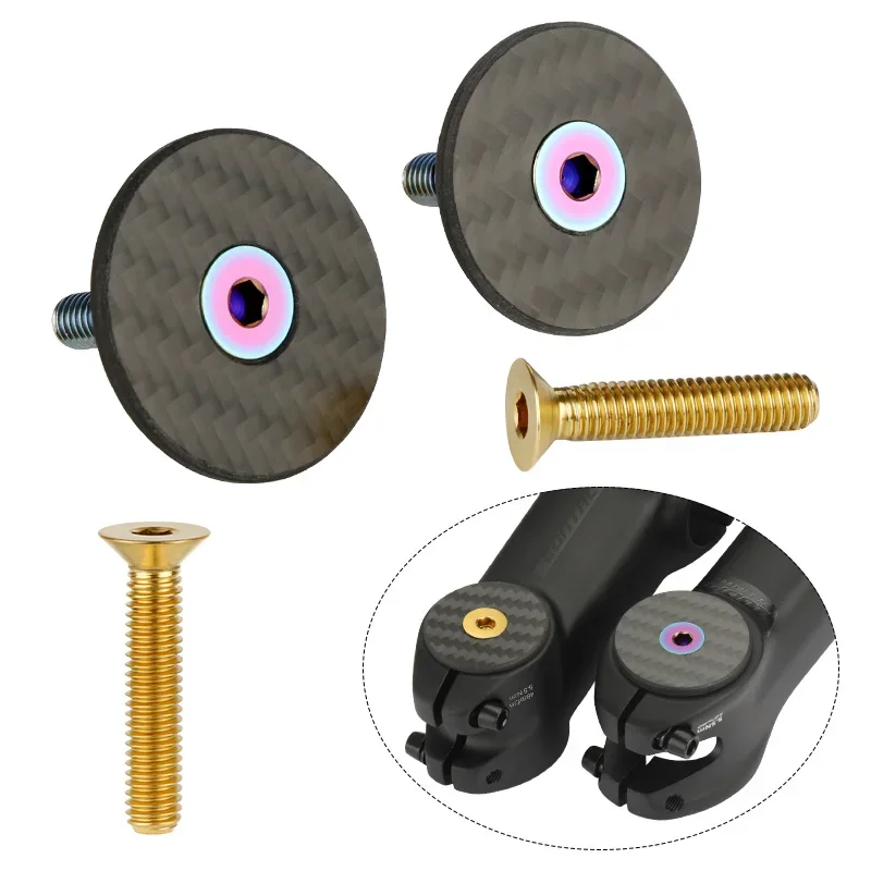 Xe Đạp Nén Cắm Steerer Tai Nghe Mở Rộng Bu Lông Lắp Bát Đầu Nắp Gắn 1 1/8 "Mở Rộng Các Loại Hạt Carbon Dĩa Mỏ Neo