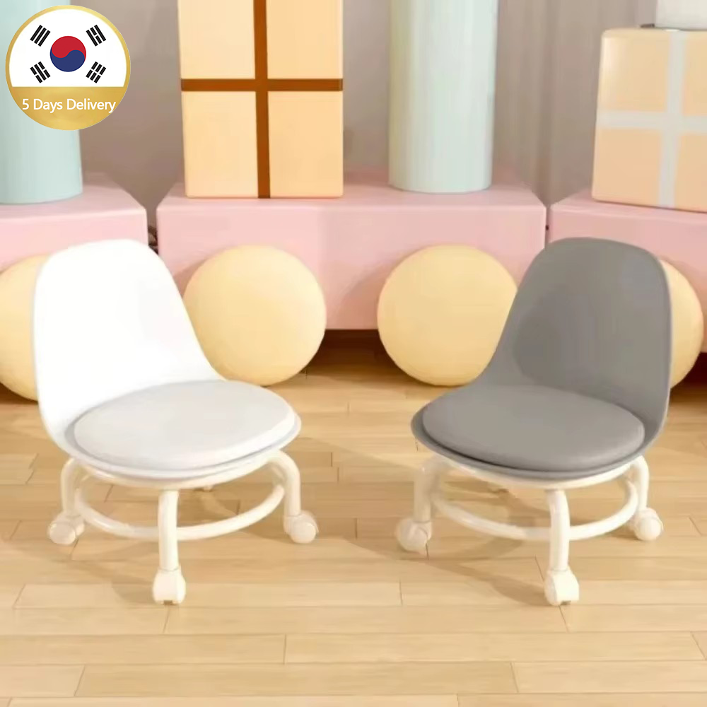 Household Backrest Pulley Low Stool Waist Protection 360 Degree Rotating Versatile Round Stools Modern Simple Universal Wheel