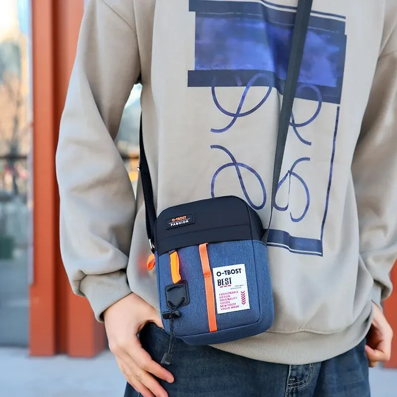 O-TBOST bolsa de ombro masculina 2024 nova casual e moda masculina à prova dwaterproof água ao ar livre multi-funcional crossbody saco