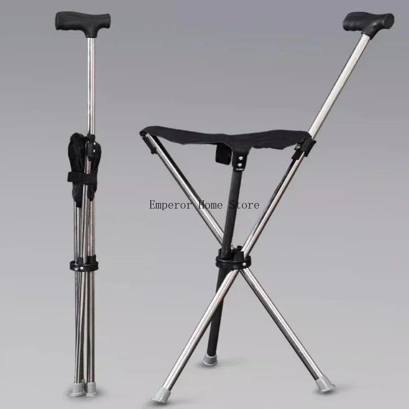 แบบพกพากลางแจ้งพับ Cane เก้าอี้ผู้สูงอายุเดิน Cane สตูลน้ําหนักเบาปีนเขาเก้าอี้ชายหาดผ่อนคลาย Playa