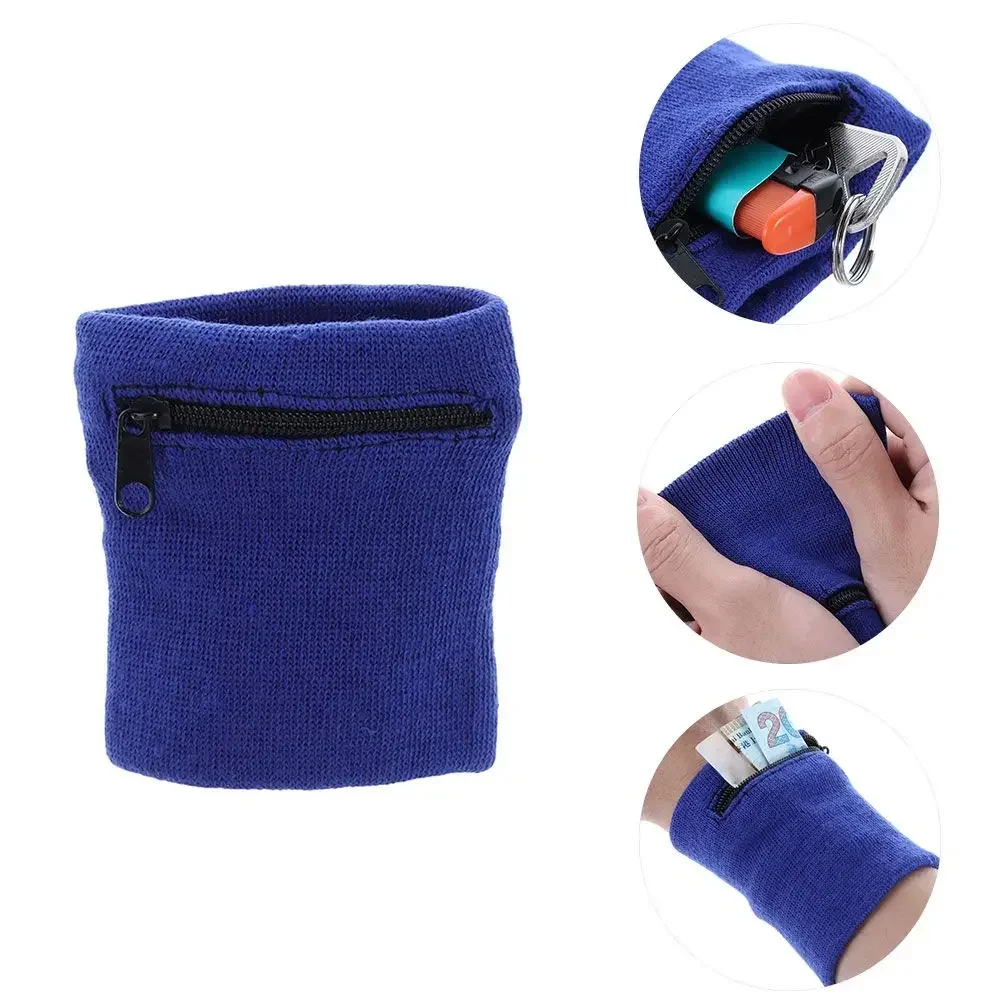 Pulsera deportiva con cremallera, soporte para muñeca, billetera multifunción para gimnasio, brazalete para correr, bolsa de almacenamiento de tarjetas clave, monedero para ciclismo, banda para el sudor