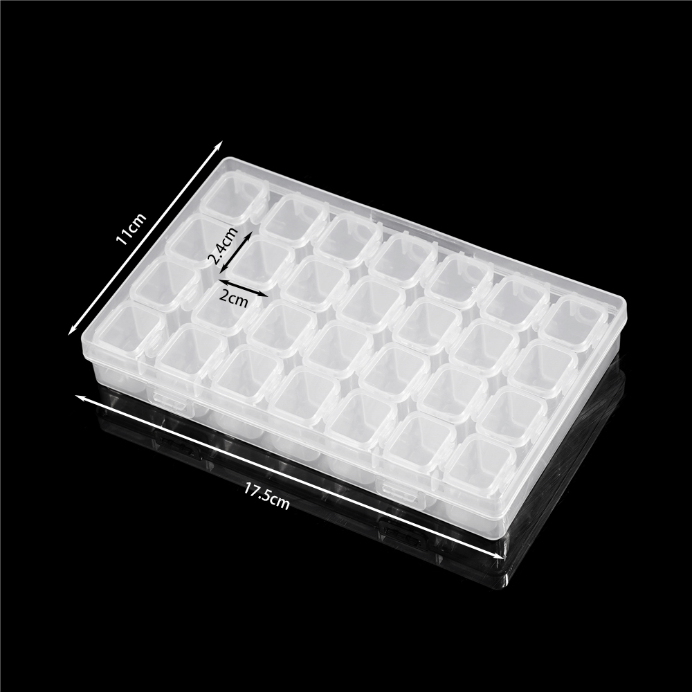 28 Girds ปรับพลาสติกกล่องลูกปัดแหวนจี้กล่องสําหรับเครื่องประดับเล็บเพชรภาพวาดอุปกรณ์เสริมกล่องคอนเทนเนอร์