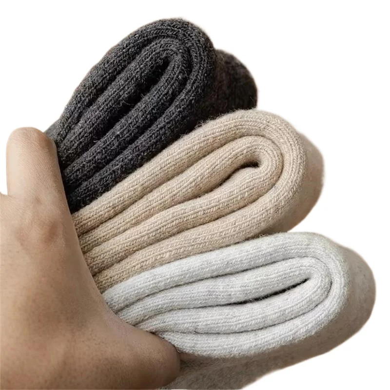 4 par/lote calcetines de invierno para hombre medias cálidas de lana Merino calcetines gruesos para nieve calcetines cómodos elásticos informales de tubo medio para hombre EU38-46