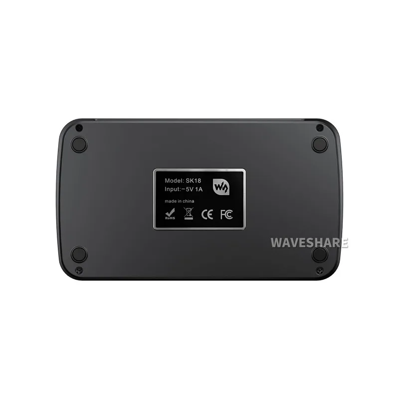 Panel de control de voz AI multifuncional Waveshare SK18, teclas macro LCD de membrana integrada de 18 ×, compatible con sistema dual Linux + QMK