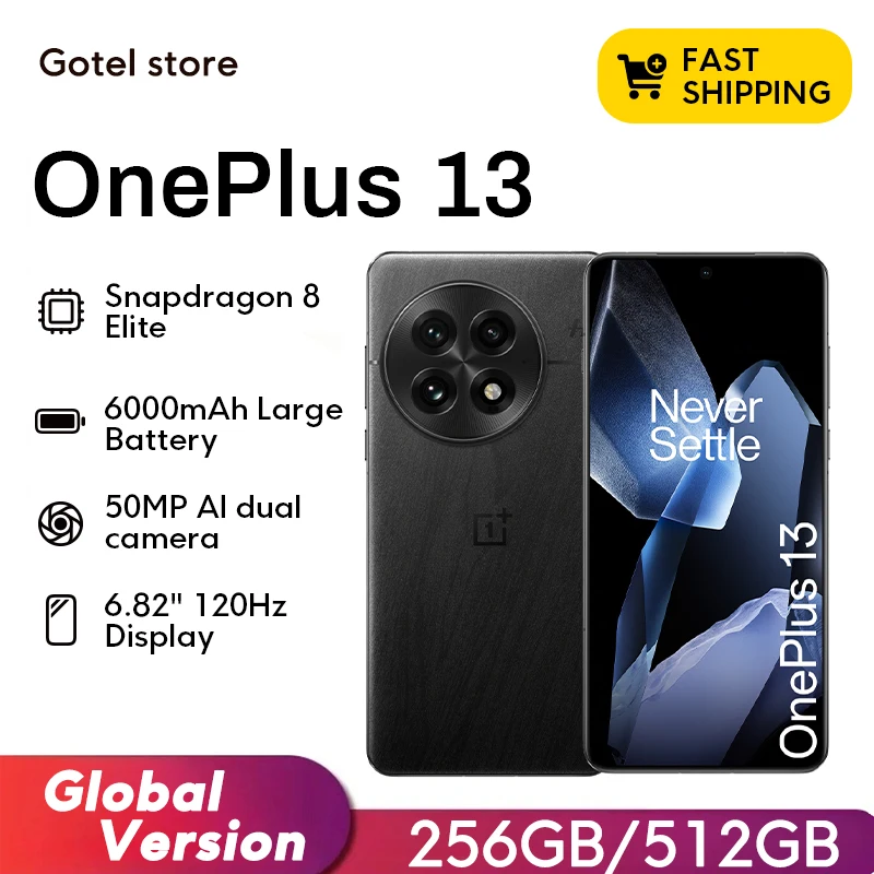Anteprima mondiale OnePlus 13 Versione globale AI Smartphone Snapdragon 8 Elite 6000mAh Batteria 50W AIRVOOC Carica wireless NFC