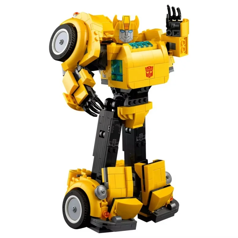 ใหม่สีเหลืองหุ่นยนต์รถบรรทุกรถของเล่นบล็อกอาคาร DIY รถบรรทุก Transformation autobot การเปลี่ยนรูปของขวัญเด็ก