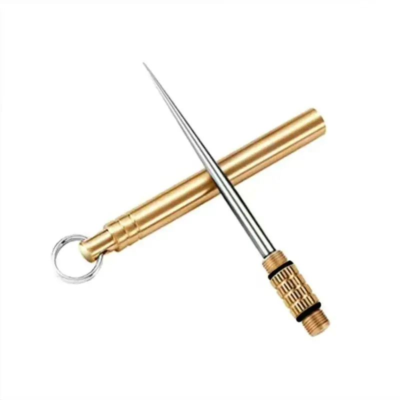 High-end multi-functional brass one-piece toothpick, fruit keychain, dental cleaning wonder, portable card picking needle