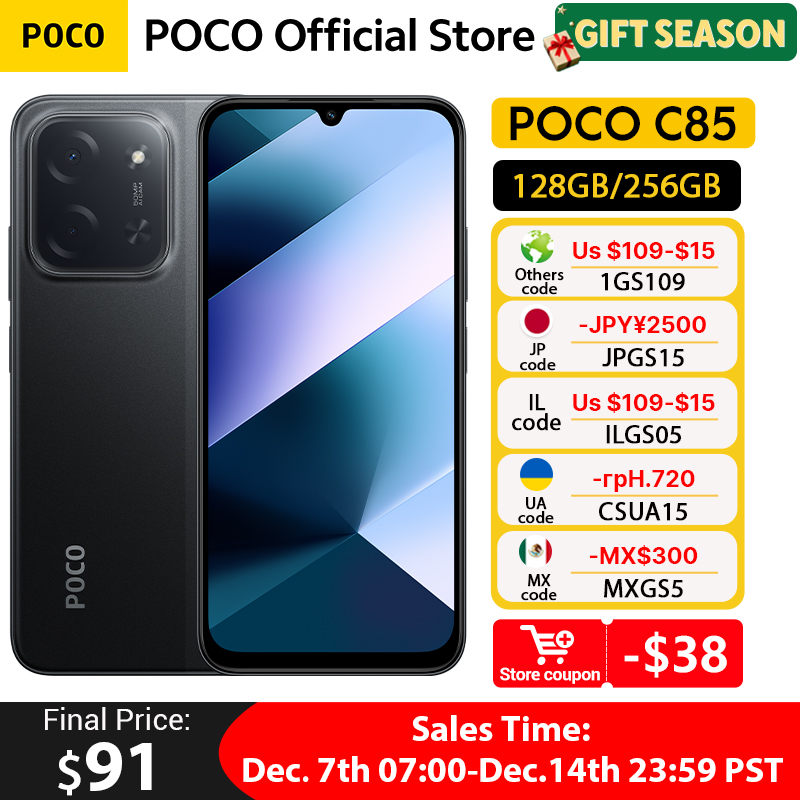 【Мировая премьера】POCO C85, глобальная версия, смартфон, 128/256 ГБ, Helio G81-Ultra, аккумулятор 6000 мАч, дисплей 6,9 дюйма, камера 50 МП, 33 Вт, NFC