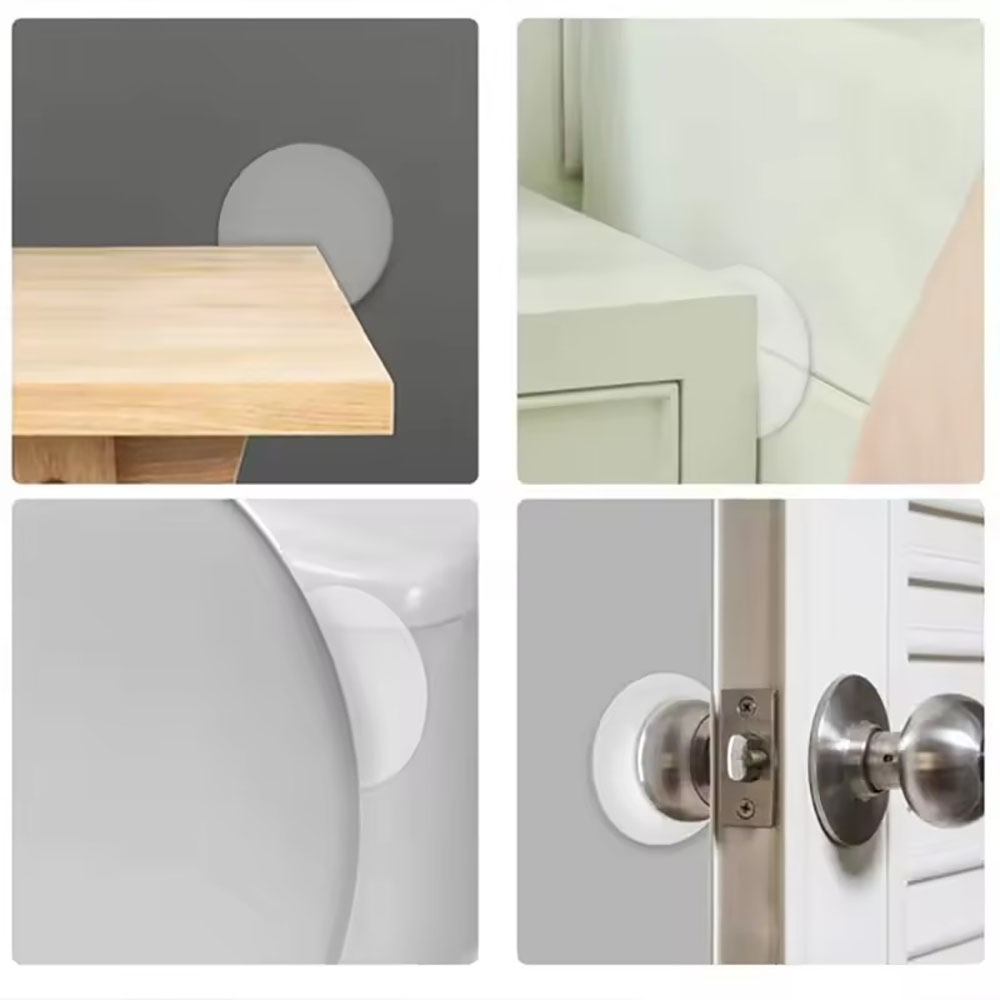 6pcs Silicone Door Stopper Stickers Mute Anti-Shock Muffler Wall Protector Self-Adhesive Door Hand Bumper Protective Plug