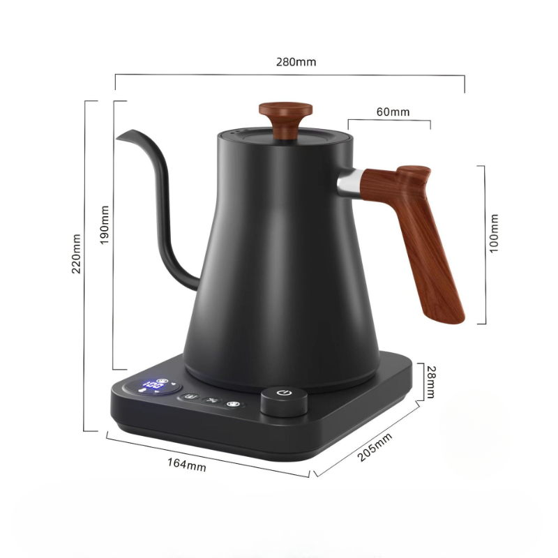 Hervidor eléctrico inteligente de temperatura constante de 1200W, cafetera hecha a mano, olla con cuello de cisne utilizada para preparar leche en polvo