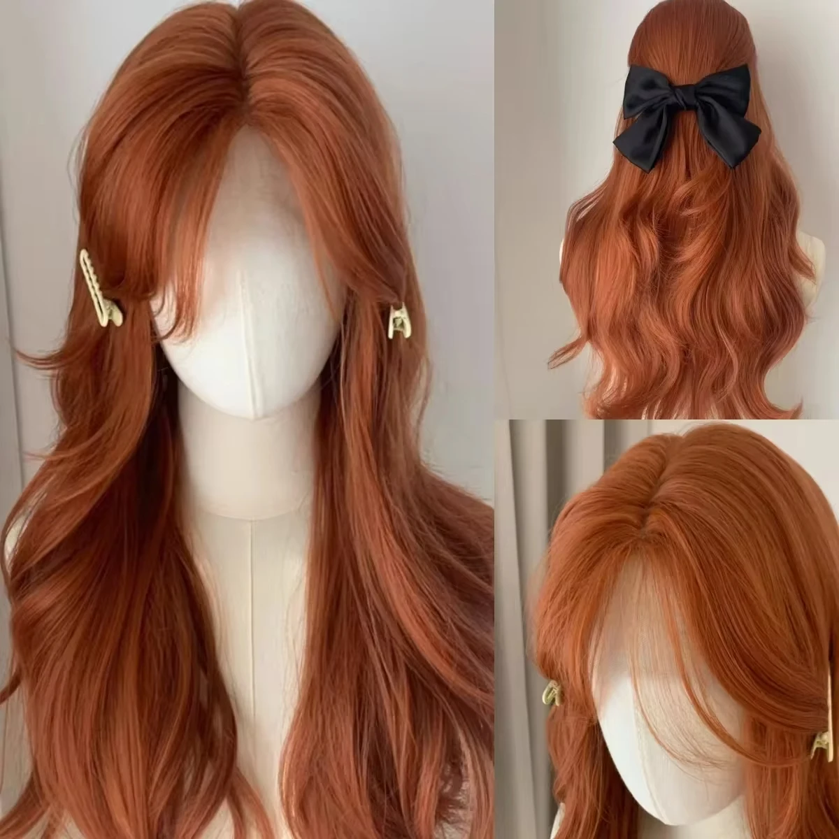 Ashely Orange Wig for Women Lace Front Big Wave Curly Long Hair for Cosplay Daily Use 24inch Pumpkin Color Halloween Wigs