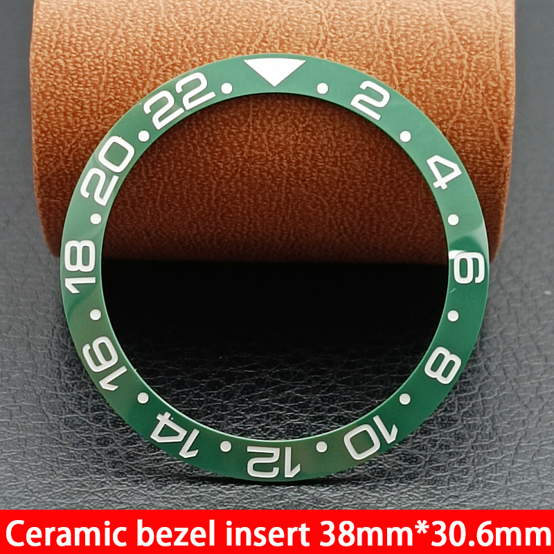 メンズウォッチ交換用セラミックおよびアルミ製発光ベゼル,チルト付きベゼル,ヘルメットおよびダイビングウォッチ用インサート,38mm x 30.6mm, 40mm