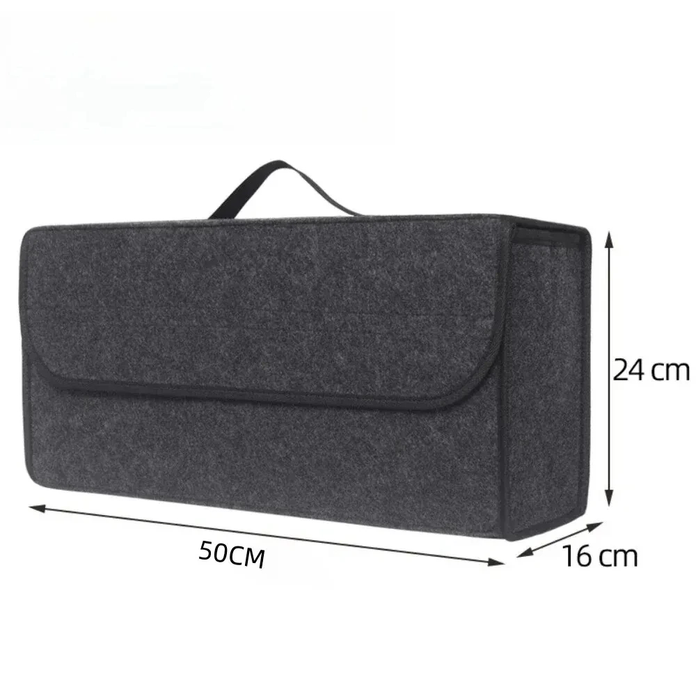 Car Trunk Organizer Soft Felt Storage Box Accessories Large Anti Slip Compartment Boot Storage Organizer Tool Car Storage Bag